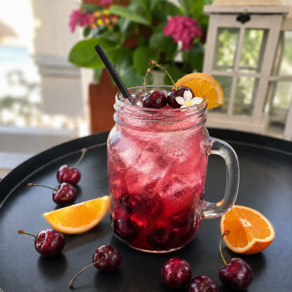 Bíbor cseresznye limonádé avantgard rooftop bár