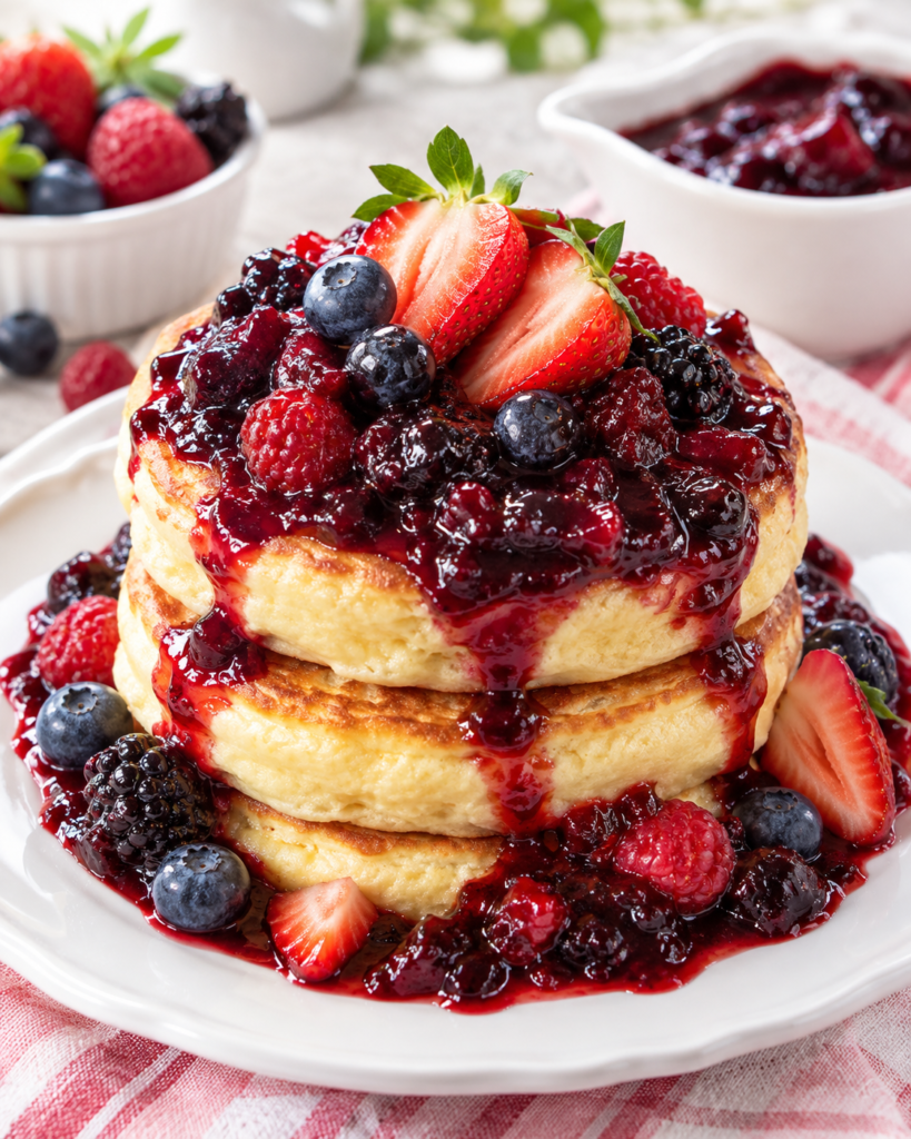 erdeigyümölcsös amerikai palacsinta avantgard brunch cafe