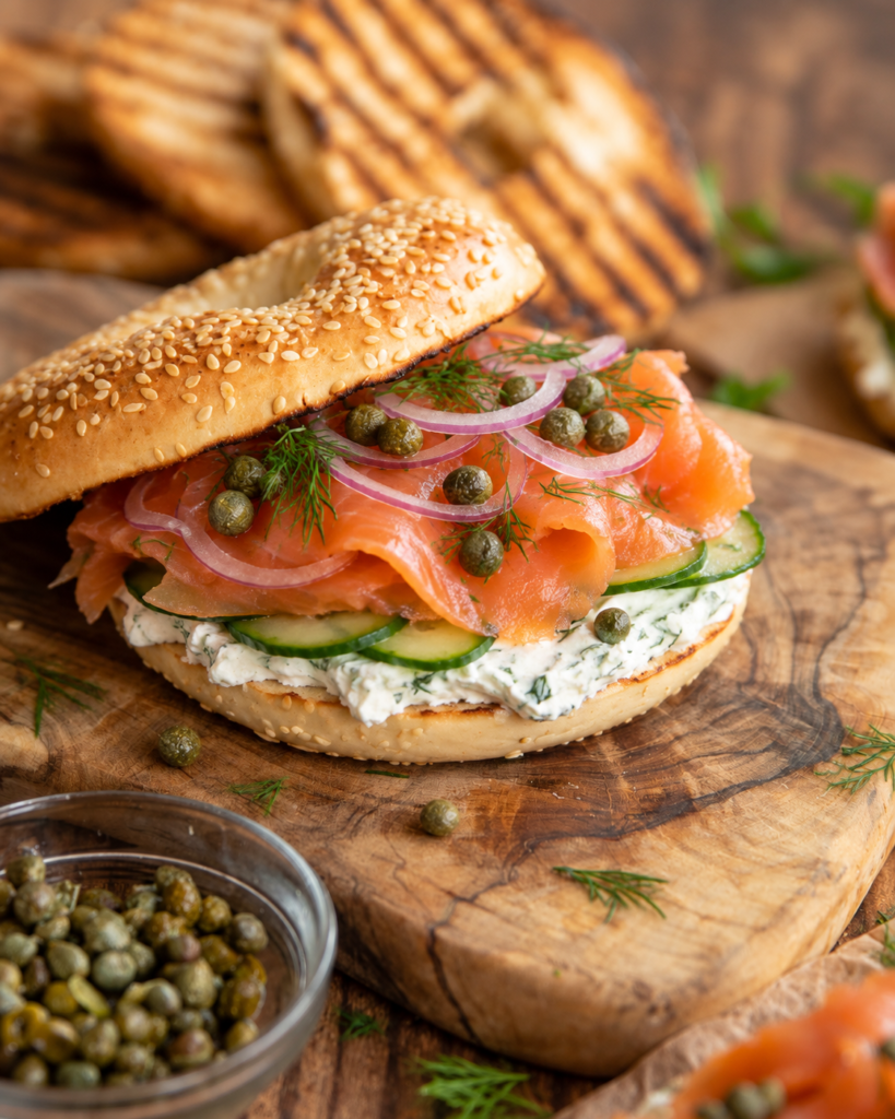 füstölt lazacos bagel szendvics avantgard brunch cafe